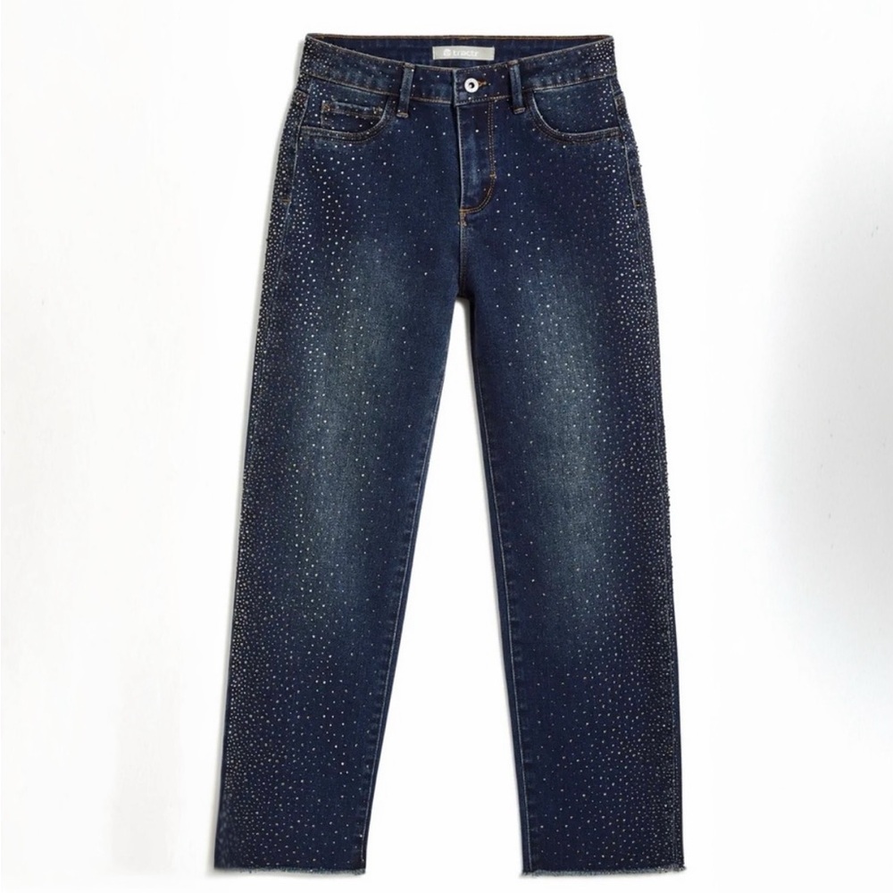 Rhinestone Girls Tractr Nordstrom Bling Crystal Jeans Denim 8